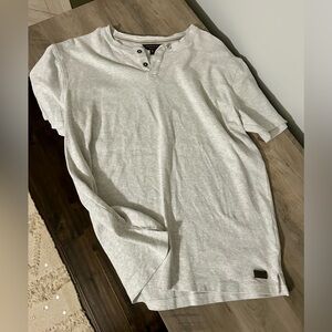 Men's Gray Short Sleeve Henley Shirt